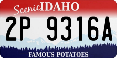 ID license plate 2P9316A