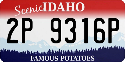 ID license plate 2P9316P