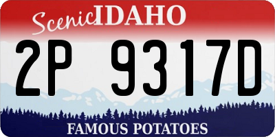ID license plate 2P9317D