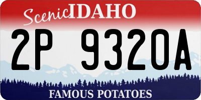 ID license plate 2P9320A