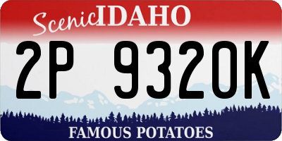 ID license plate 2P9320K