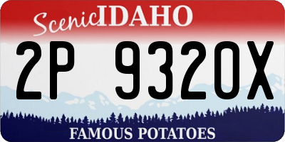 ID license plate 2P9320X