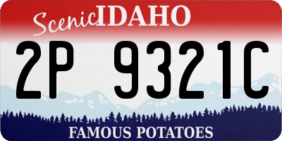 ID license plate 2P9321C