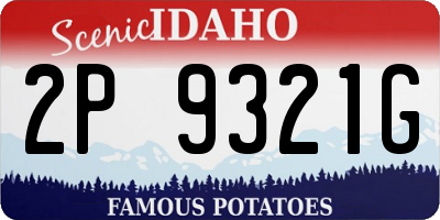 ID license plate 2P9321G