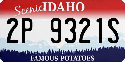 ID license plate 2P9321S