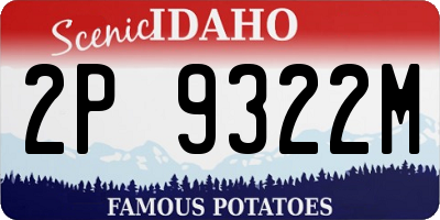 ID license plate 2P9322M