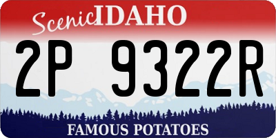 ID license plate 2P9322R