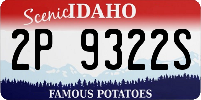 ID license plate 2P9322S