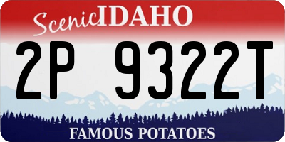 ID license plate 2P9322T