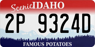 ID license plate 2P9324D