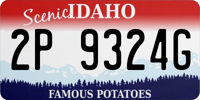ID license plate 2P9324G