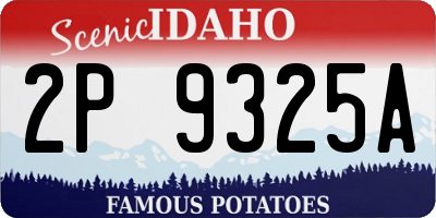 ID license plate 2P9325A