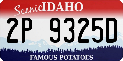 ID license plate 2P9325D