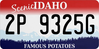 ID license plate 2P9325G