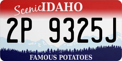ID license plate 2P9325J