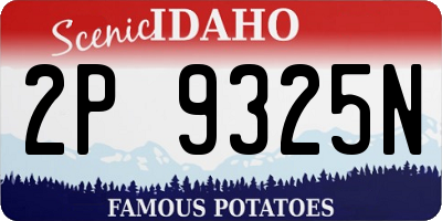 ID license plate 2P9325N