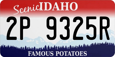 ID license plate 2P9325R