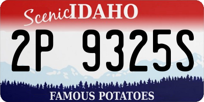 ID license plate 2P9325S