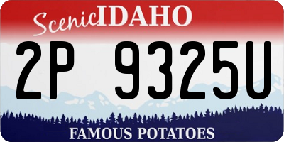 ID license plate 2P9325U