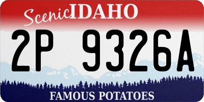 ID license plate 2P9326A