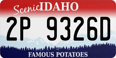 ID license plate 2P9326D
