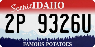 ID license plate 2P9326U