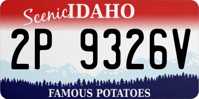 ID license plate 2P9326V