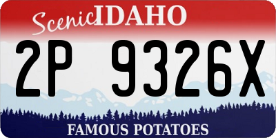 ID license plate 2P9326X