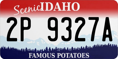ID license plate 2P9327A