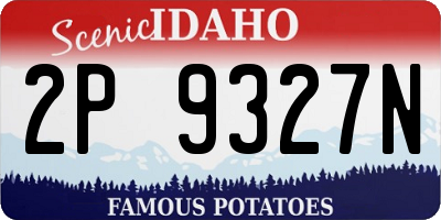 ID license plate 2P9327N