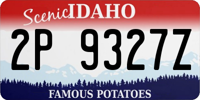 ID license plate 2P9327Z