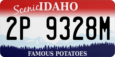 ID license plate 2P9328M