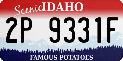ID license plate 2P9331F