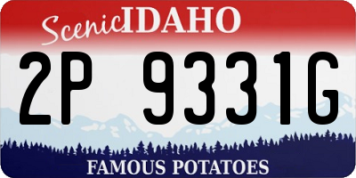 ID license plate 2P9331G