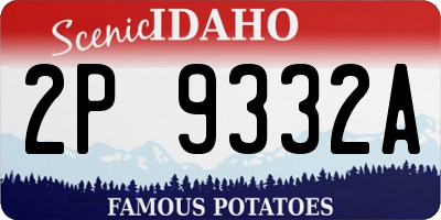 ID license plate 2P9332A