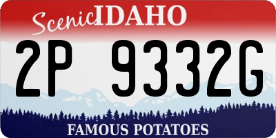ID license plate 2P9332G