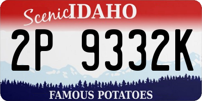 ID license plate 2P9332K