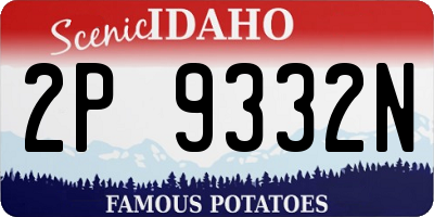 ID license plate 2P9332N