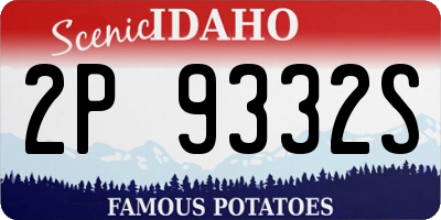 ID license plate 2P9332S