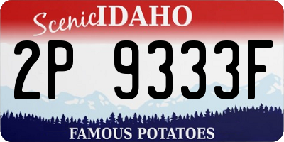 ID license plate 2P9333F
