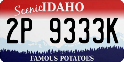 ID license plate 2P9333K