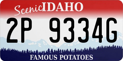 ID license plate 2P9334G
