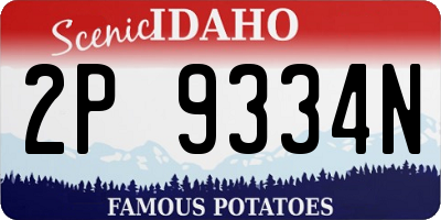 ID license plate 2P9334N