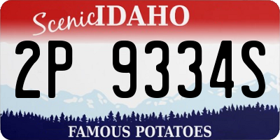 ID license plate 2P9334S