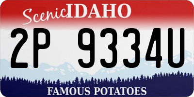 ID license plate 2P9334U