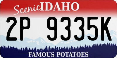 ID license plate 2P9335K