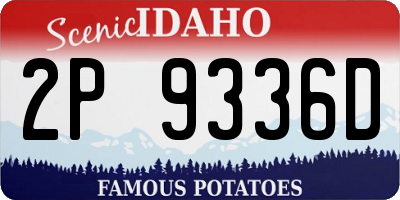 ID license plate 2P9336D