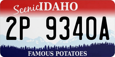 ID license plate 2P9340A