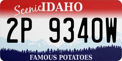 ID license plate 2P9340W