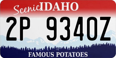 ID license plate 2P9340Z